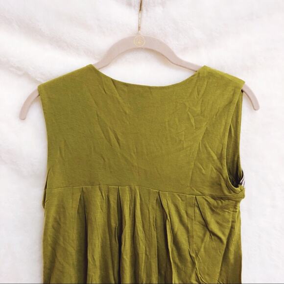 Little Yellow Button Olive Ruffled Front Top - Picture 7 of 7